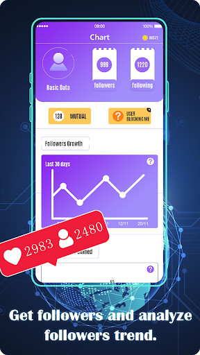 Run android online APK 1000 Followers - Boost Likes Analysis from MyAndroid or emulate 1000 Followers - Boost Likes Analysis using MyAndroid