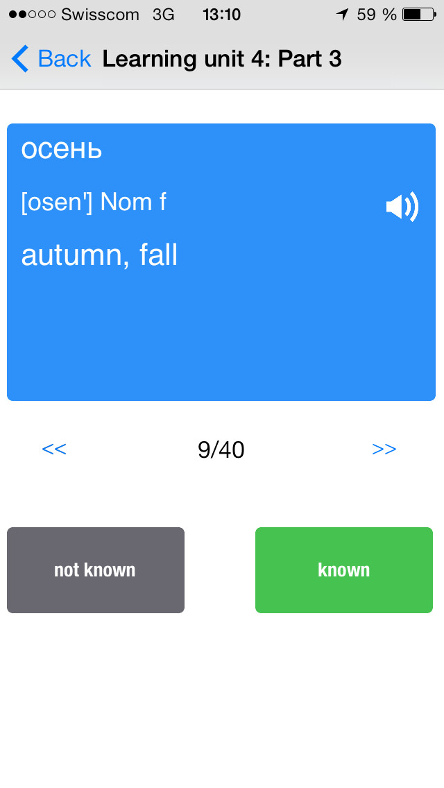 Emulate iPhone app 1000 most frequently used Russian words – Vocabulary trainer using MyAndroid Emulate iPhone app 1000 most frequently used Russian words – Vocabulary trainer using MyAndroid