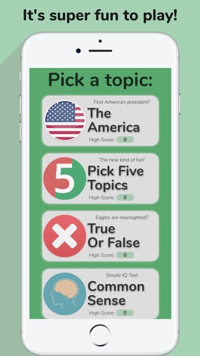 Emulate iPhone app 1000 Swipes Trivia - Quiz Game using MyAndroid