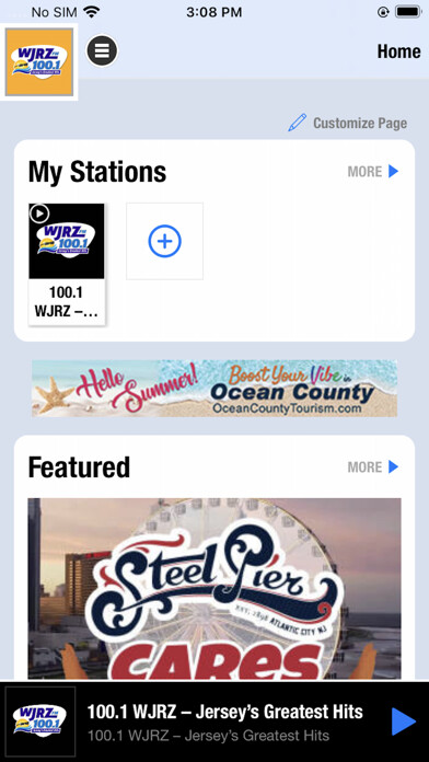 Emulate iPhone app 100.1 WJRZ using MyAndroid