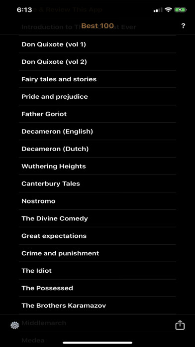 Emulate iPhone app 100 Best Books of All Time using MyAndroid
