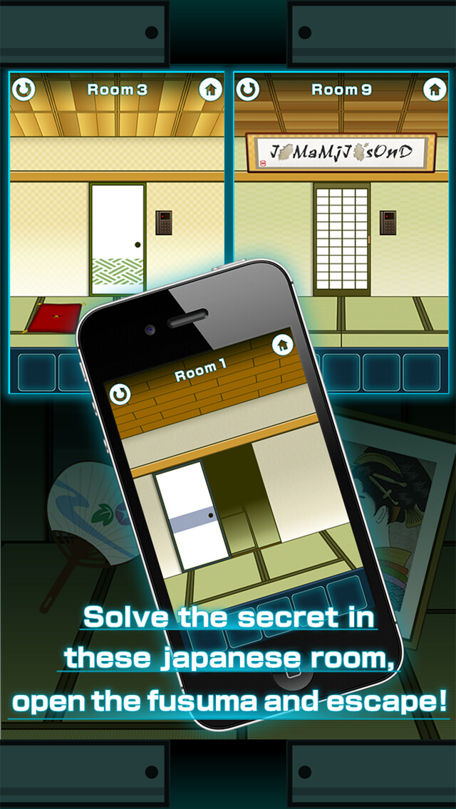 Emulate iPhone app 100 Fusumas “room escape game” using MyAndroid