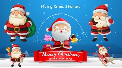Emulate iPhone app 100+ Merry Christmas Stickers using MyAndroid