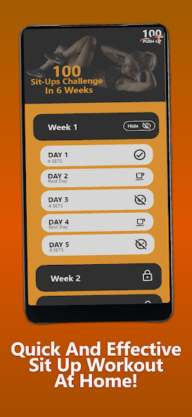 Run android online APK 100 Sit Ups In 6 Weeks - Abs Workout At Home from MyAndroid or emulate 100 Sit Ups In 6 Weeks - Abs Workout At Home using MyAndroid