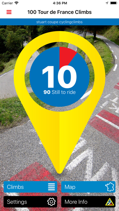 Emulate iPhone app 100 Tour de France Climbs using MyAndroid