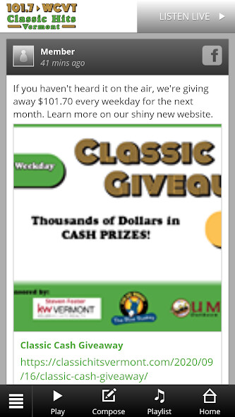 Run android online APK 101.7 WCVT Classic Hits Vermont from MyAndroid or emulate 101.7 WCVT Classic Hits Vermont using MyAndroid