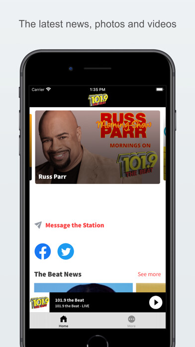 Emulate iPhone app 101.9 the Beat using MyAndroid