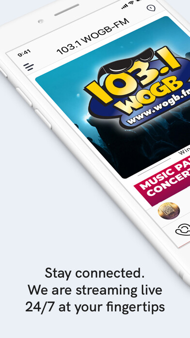Emulate iPhone app 103.1 WOGB-FM using MyAndroid Emulate iPhone app 103.1 WOGB-FM using MyAndroid