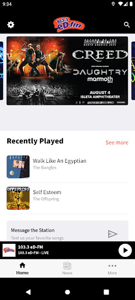 Emulate iPhone app 103.3 eD-FM using MyAndroid