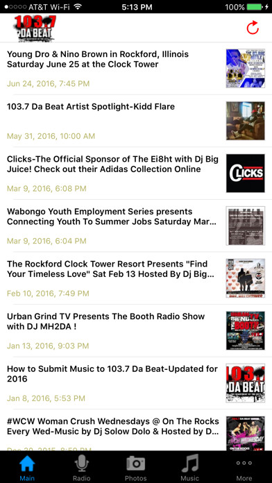 Emulate iPhone app 103.7 Da Beat using MyAndroid