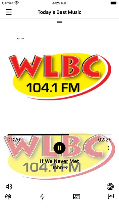 Emulate iPhone app 104.1 WLBC using MyAndroid