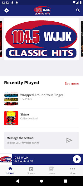 Emulate iPhone app 104.5 WJJK using MyAndroid
