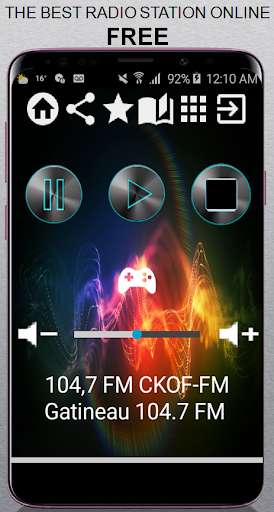 Run android online APK 104.7 FM CKOF-FM Gatineau 104.7 FM CA App Radio Fr from MyAndroid or emulate 104.7 FM CKOF-FM Gatineau 104.7 FM CA App Radio Fr using MyAndroid