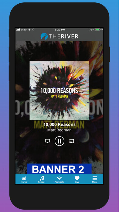 Emulate iPhone app 104.9 the River Mobile App using MyAndroid