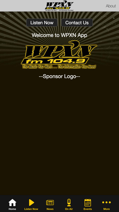 Emulate iPhone app 104.9 WPXN Radio App using MyAndroid Emulate iPhone app 104.9 WPXN Radio App using MyAndroid