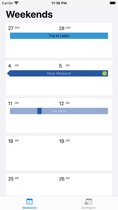 Emulate iPhone app 104 Days: The weekend calendar using MyAndroid Emulate iPhone app 104 Days: The weekend calendar using MyAndroid