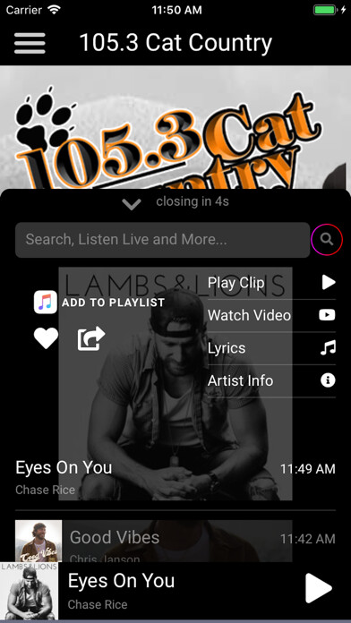 Emulate iPhone app 105.3 Cat Country – WJEN FM using MyAndroid Emulate iPhone app 105.3 Cat Country – WJEN FM using MyAndroid
