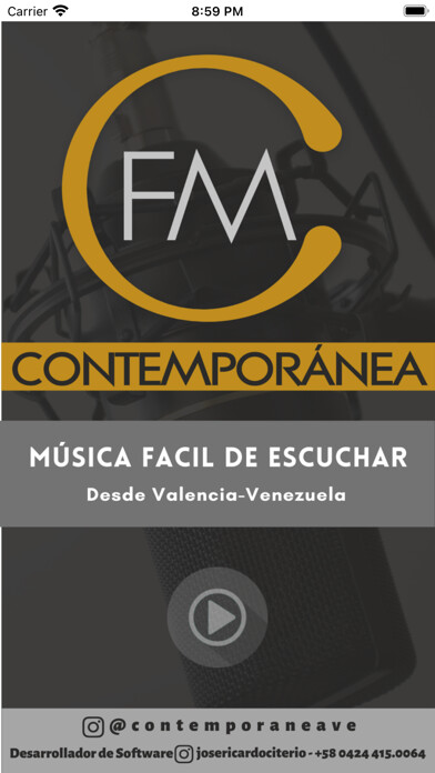 Emulate iPhone app 105.9 Contemporanea FM using MyAndroid Emulate iPhone app 105.9 Contemporanea FM using MyAndroid