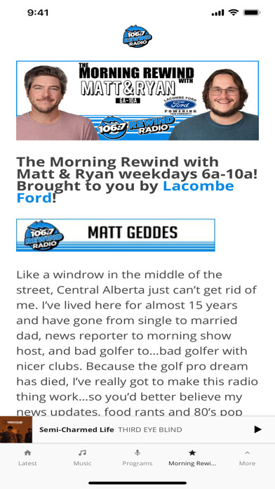 Emulate iPhone app 106.7 Rewind Radio - Red Deer using MyAndroid