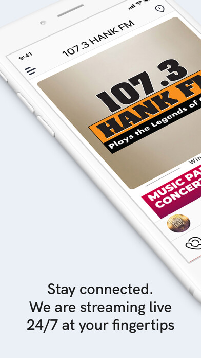 Emulate iPhone app 107.3 Hank FM using MyAndroid
