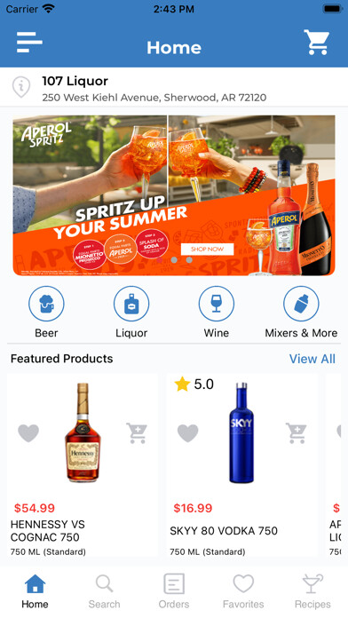 Emulate iPhone app 107 Liquor using MyAndroid