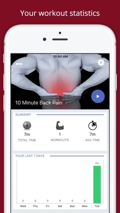 Emulate iPhone app 10 Min Lower Back Therapy Workout Challenge using MyAndroid
