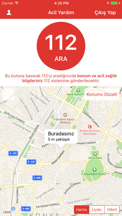 Emulate iPhone app 112 Acil Yard?m Butonu using MyAndroid Emulate iPhone app 112 Acil Yard?m Butonu using MyAndroid