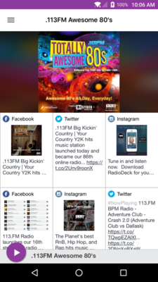 Emulate Android APK .113FM Awesome 80s