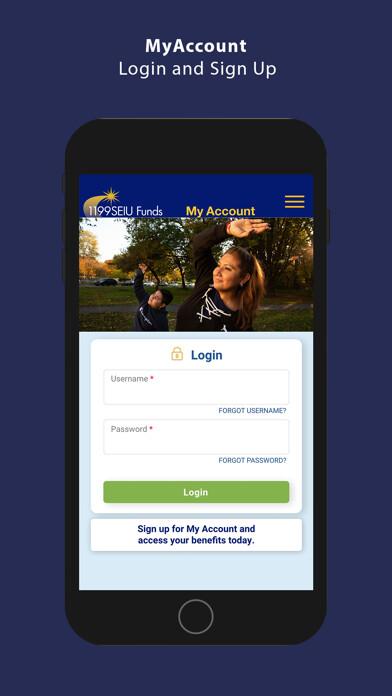 Emulate iPhone app 1199SEIU MyAccount using MyAndroid