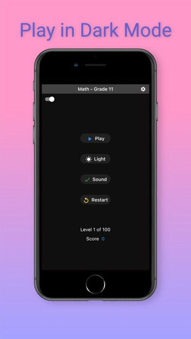 Emulate iPhone app 11th Grade Math Challenge using MyAndroid
