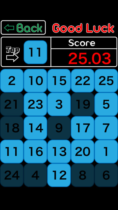 Emulate iPhone app 123 Numbers Tap Fast Game using MyAndroid