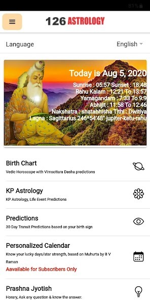 Run android online APK 126 ASTROLOGY: Vedic  KP App from MyAndroid or emulate 126 ASTROLOGY: Vedic  KP App using MyAndroid