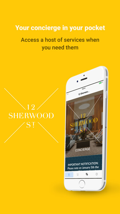 Emulate iPhone app 12 Sherwood St. Concierge using MyAndroid