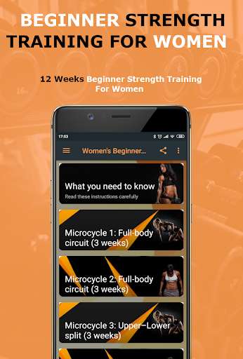 Run android online APK 12 Weeks Beginner Strength Training For Women from MyAndroid or emulate 12 Weeks Beginner Strength Training For Women using MyAndroid