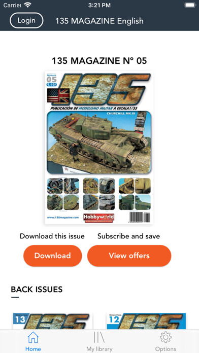 Emulate iPhone app 135Magazine English using MyAndroid