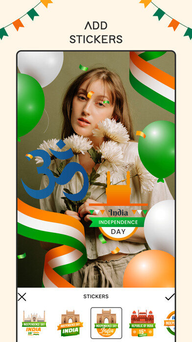 Emulate iPhone app 15 Aug Independence Day Frames using MyAndroid