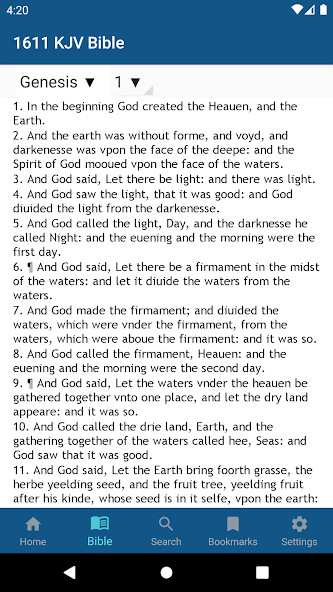 Run android online APK 1611 KJV Bible - Authorized Ki from MyAndroid or emulate 1611 KJV Bible - Authorized Ki using MyAndroid