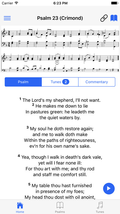 Emulate iPhone app 1650 Split Leaf Psalter using MyAndroid