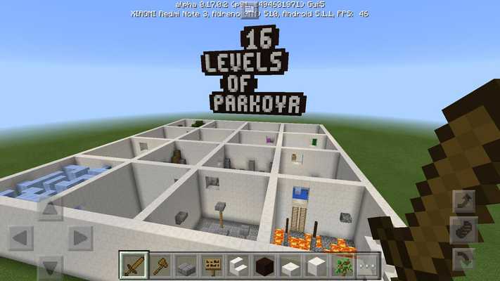 Emulate Android APK 16 levels of parkour MCPE map