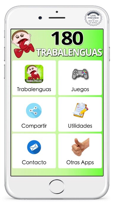 Emulate iPhone app 180 Trabalenguas using MyAndroid