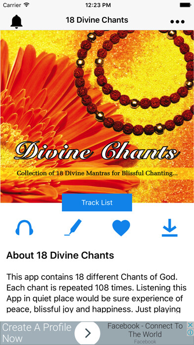 Emulate iPhone app 18 Divine Chants using MyAndroid