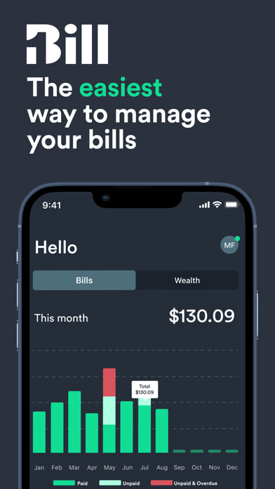 Emulate iPhone app 1Bill: Bill Manager using MyAndroid