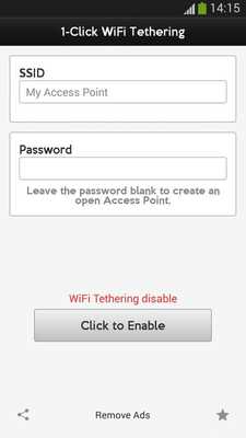 Emulate Android APK 1-Click WiFi Tethering Emulate Android APK 1-Click WiFi Tethering