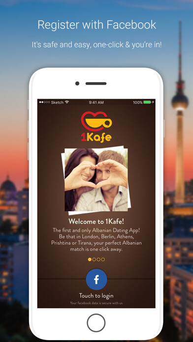 Emulate iPhone app 1Kafe - Albanian Dating using MyAndroid