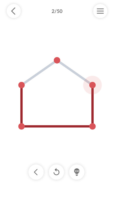 Emulate iPhone app 1 LINE - One stroke puzzle using MyAndroid