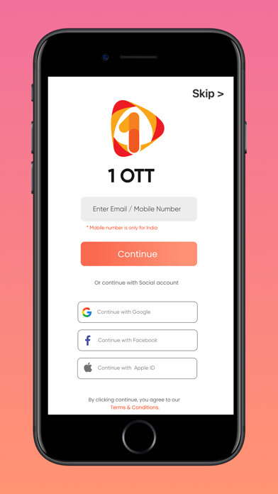 Emulate iPhone app 1OTT using MyAndroid