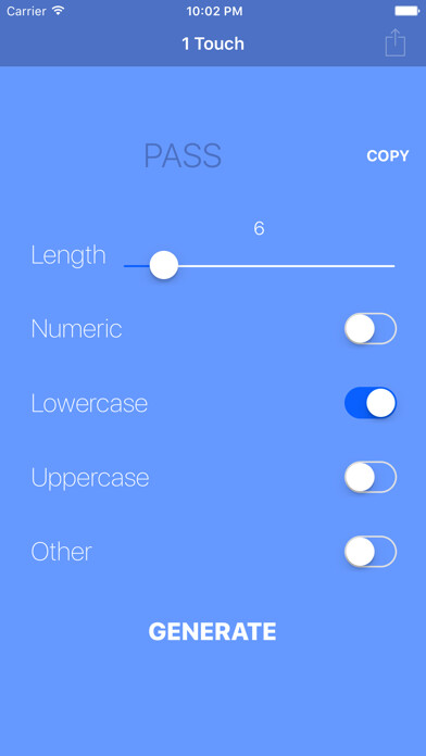 Emulate iPhone app 1 Touch - Password Generator using MyAndroid Emulate iPhone app 1 Touch - Password Generator using MyAndroid