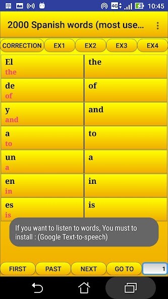 Emulate Android APK 2000 Spanish Words (most used)