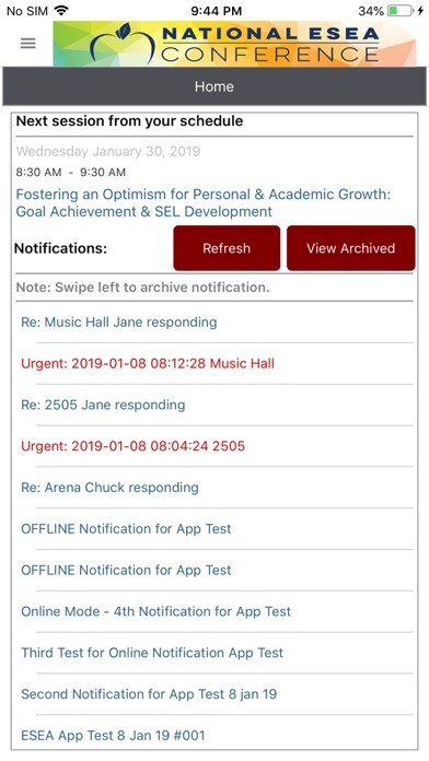 Emulate iPhone app 2020 National ESEA Conference using MyAndroid