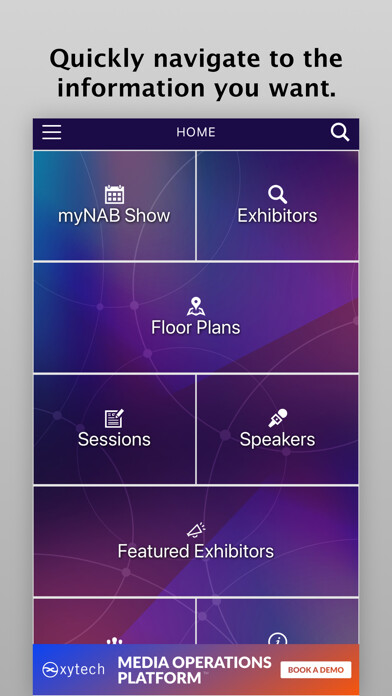 Emulate iPhone app 2023 NAB Show using MyAndroid
